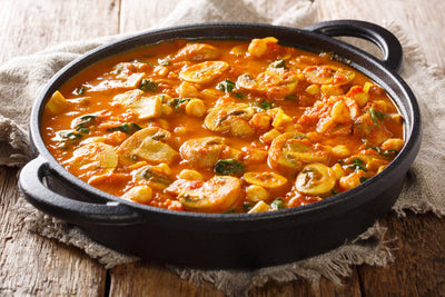 Mushroom, Pea and Spinach Curry